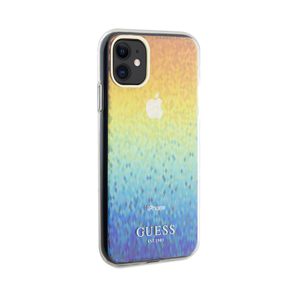 Coque iPhone 11 Guess IML Faceted Mirror Disco Iridescent — visuel 4