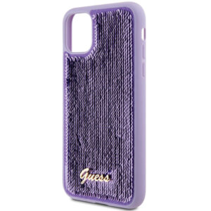 Coque iPhone 11 Guess Sequin Script Metal violette — visuel 5