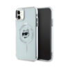 Coque iPhone 11 Karl Lagerfeld IML Metal Choupette Head MagSafe blanche