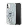 Coque iPhone 11 Karl Lagerfeld Liquid Glitter Choupette Head MagSafe transparente