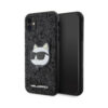 Coque iPhone 11 Karl Lagerfeld NFT Glitter Choupette Patch noire