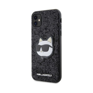 Coque iPhone 11 Karl Lagerfeld NFT Glitter Choupette Patch noire — visuel 2