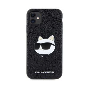 Coque iPhone 11 Karl Lagerfeld NFT Glitter Choupette Patch noire — visuel 3