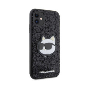 Coque iPhone 11 Karl Lagerfeld NFT Glitter Choupette Patch noire — visuel 4