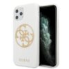 Coque iPhone 11 Pro Max Guess Circle Glitter 4G blanche
