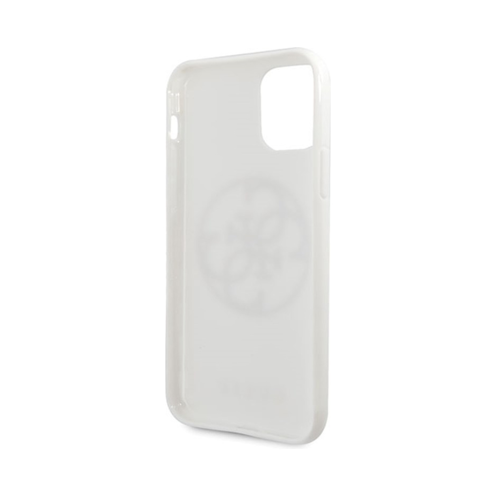 Coque iPhone 11 Pro Max Guess Circle Glitter 4G blanche — visuel 4