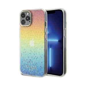Coque iPhone 12 et iPhone 12 Pro Guess IML Faceted Mirror Disco Iridescent