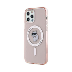 Coque iPhone 12 et iPhone 12 Pro Karl Lagerfeld IML Choupette MagSafe rose — visuel 2
