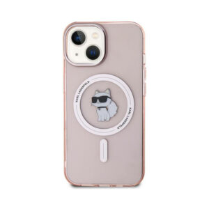 Coque iPhone 12 et iPhone 12 Pro Karl Lagerfeld IML Choupette MagSafe rose — visuel 3