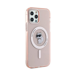 Coque iPhone 12 et iPhone 12 Pro Karl Lagerfeld IML Choupette MagSafe rose — visuel 4