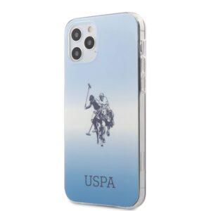 Coque iPhone 12 et iPhone 12 Pro US Polo Assn Dh & Logo Gradient bleue