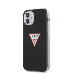Coque iPhone 12 Mini Guess Triangle Logo noire