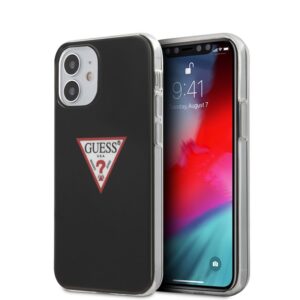 Coque iPhone 12 Mini Guess Triangle Logo noire — visuel 2