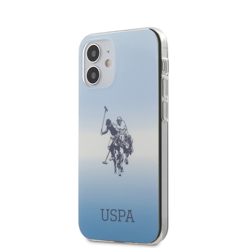 Coque iPhone 12 Mini US Polo Assn Dh & Logo Gradient bleue