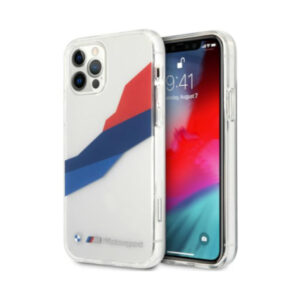 Coque iPhone 12 Pro Max BMW Motorsport Tricolor transparente