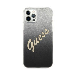 Coque iPhone 12 Pro Max Guess Glitter Gradient Script noire — visuel 3