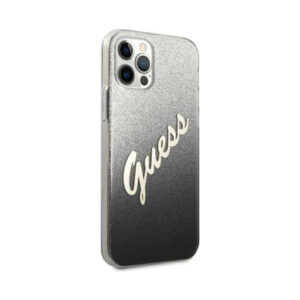 Coque iPhone 12 Pro Max Guess Glitter Gradient Script noire — visuel 4
