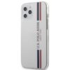 Coque iPhone 12 Pro Max US Polo Assn Shiny Tricolor Stripes blanche