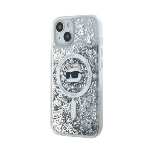 Coque iPhone 13 Karl Lagerfeld Liquid Glitter Choupette Head MagSafe transparente — visuel 2