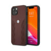 Coque iPhone 13 mini BMW Leather Curve Perforate HC rouge