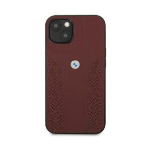 Coque iPhone 13 mini BMW Leather Curve Perforate HC rouge — visuel 2