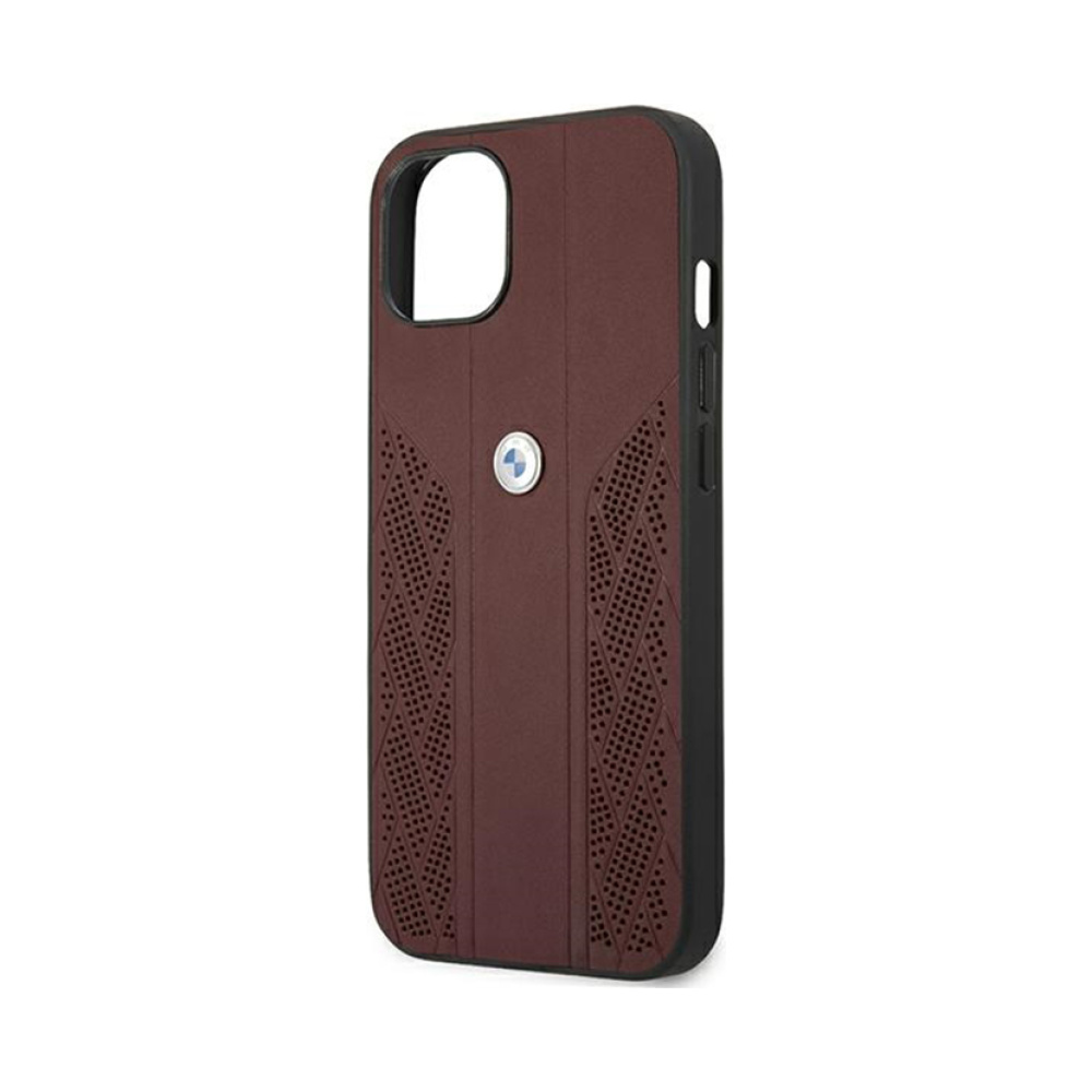 Coque iPhone 13 mini BMW Leather Curve Perforate HC rouge — visuel 5