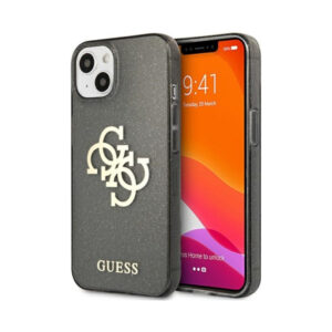 Coque iPhone 13 mini Guess Glitter 4G Big Logo noire