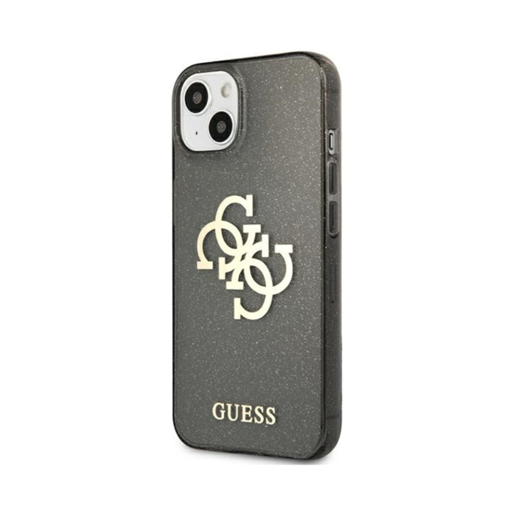 Coque iPhone 13 mini Guess Glitter 4G Big Logo noire — visuel 2