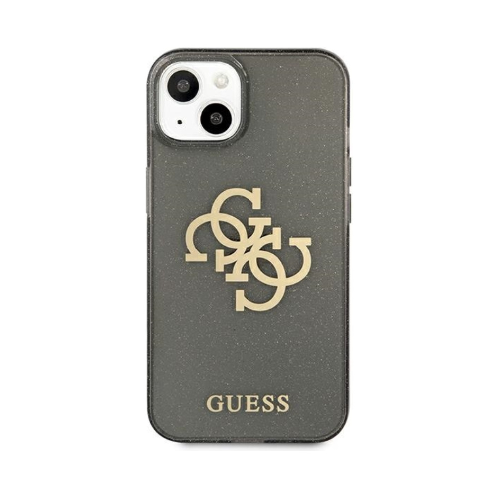 Coque iPhone 13 mini Guess Glitter 4G Big Logo noire — visuel 3