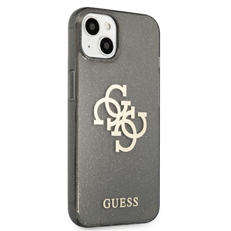 Coque iPhone 13 mini Guess Glitter 4G Big Logo noire — visuel 4