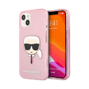Coque iPhone 13 Mini Karl Lagerfeld Karl’s Head Glitter rose
