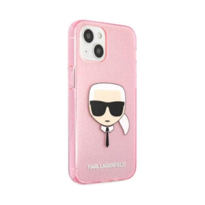 Coque iPhone 13 Mini Karl Lagerfeld Karl’s Head Glitter rose — visuel 4