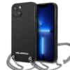 Coque iPhone 13 mini Karl Lagerfeld Leather Textured and Chain noire