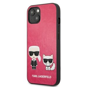 Coque iPhone 13 Mini Karl Lagerfeld PU Leather Karl & Choupette Embossed — visuel 2
