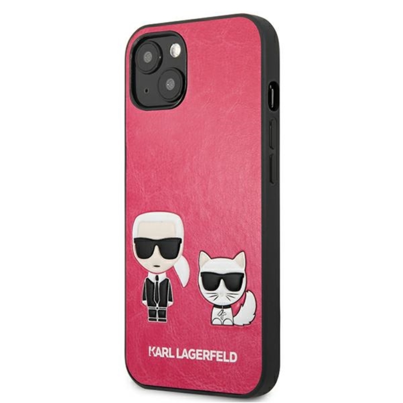 Coque iPhone 13 Mini Karl Lagerfeld PU Leather Karl & Choupette Embossed — visuel 2