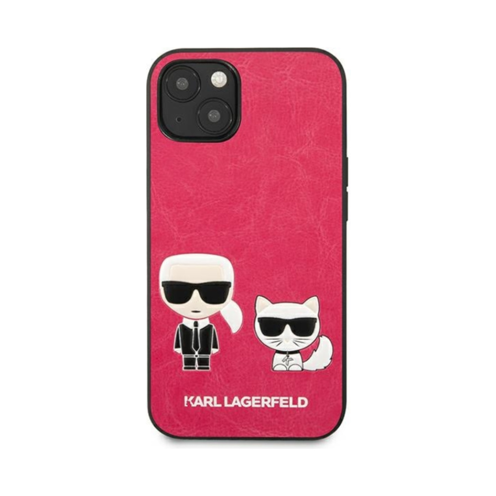 Coque iPhone 13 Mini Karl Lagerfeld PU Leather Karl & Choupette Embossed — visuel 3