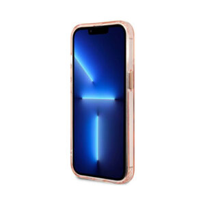 Coque iPhone 13 Pro Guess Gold Outline Translucent MagSafe rose — visuel 5