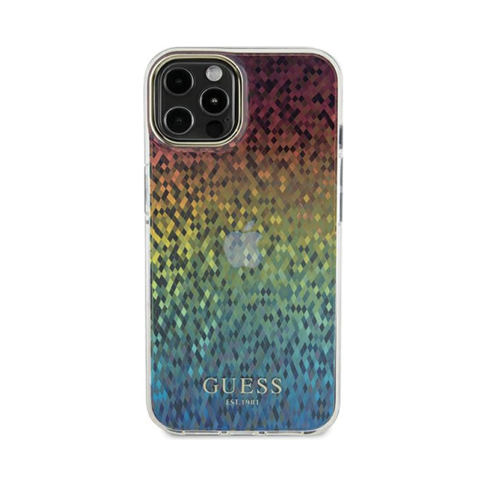 Coque iPhone 13 Pro Guess IML Faceted Mirror Disco Iridescent — visuel 3