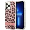 Coque iPhone 13 Pro Guess Leopard Electro Stripe rose