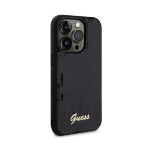 Coque iPhone 13 Pro Guess Sequin Script Metal noire — visuel 4