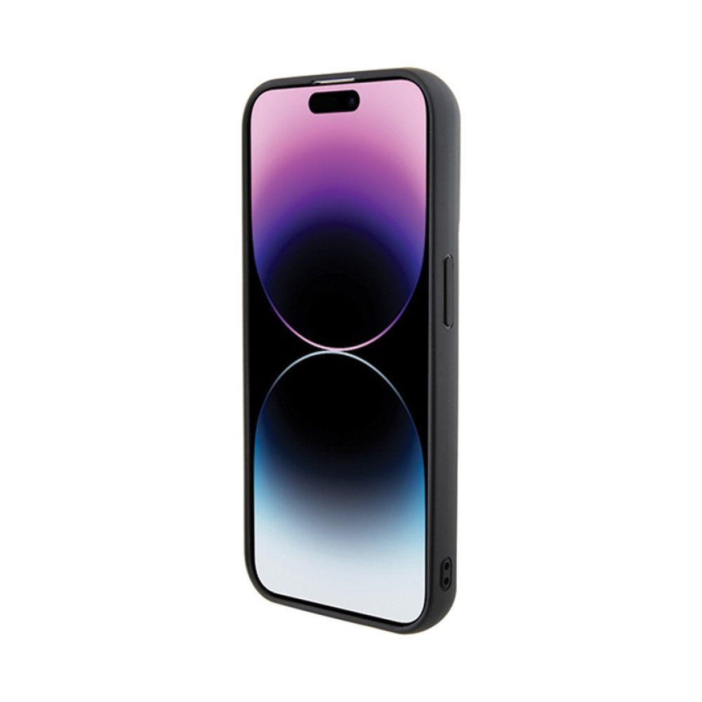 Coque iPhone 13 Pro Karl Lagerfeld Gripstand Saffiano Karl & Choupette Pins noire — visuel 5