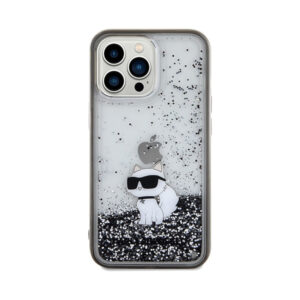 Coque iPhone 13 Pro Karl Lagerfeld Liquid Glitter Choupette transparente — visuel 3