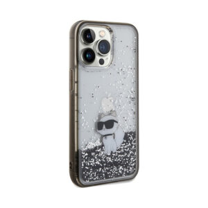 Coque iPhone 13 Pro Karl Lagerfeld Liquid Glitter Choupette transparente — visuel 4