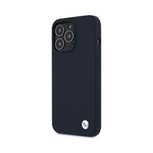 Coque iPhone 13 Pro Max BMW Silicone Signature Llogo bleu marine — visuel 2