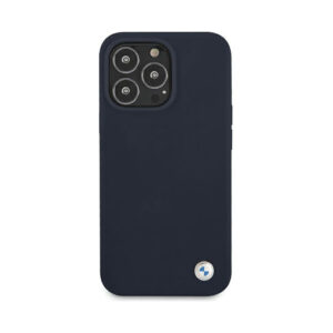 Coque iPhone 13 Pro Max BMW Silicone Signature Llogo bleu marine — visuel 3