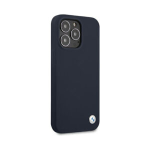 Coque iPhone 13 Pro Max BMW Silicone Signature Llogo bleu marine — visuel 4