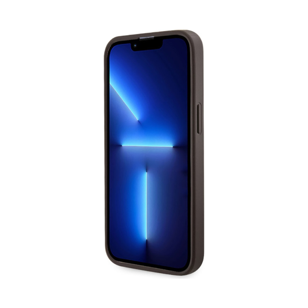 Coque iPhone 13 Pro Max Guess 4G Printed Stripes MagSafe brune — visuel 5