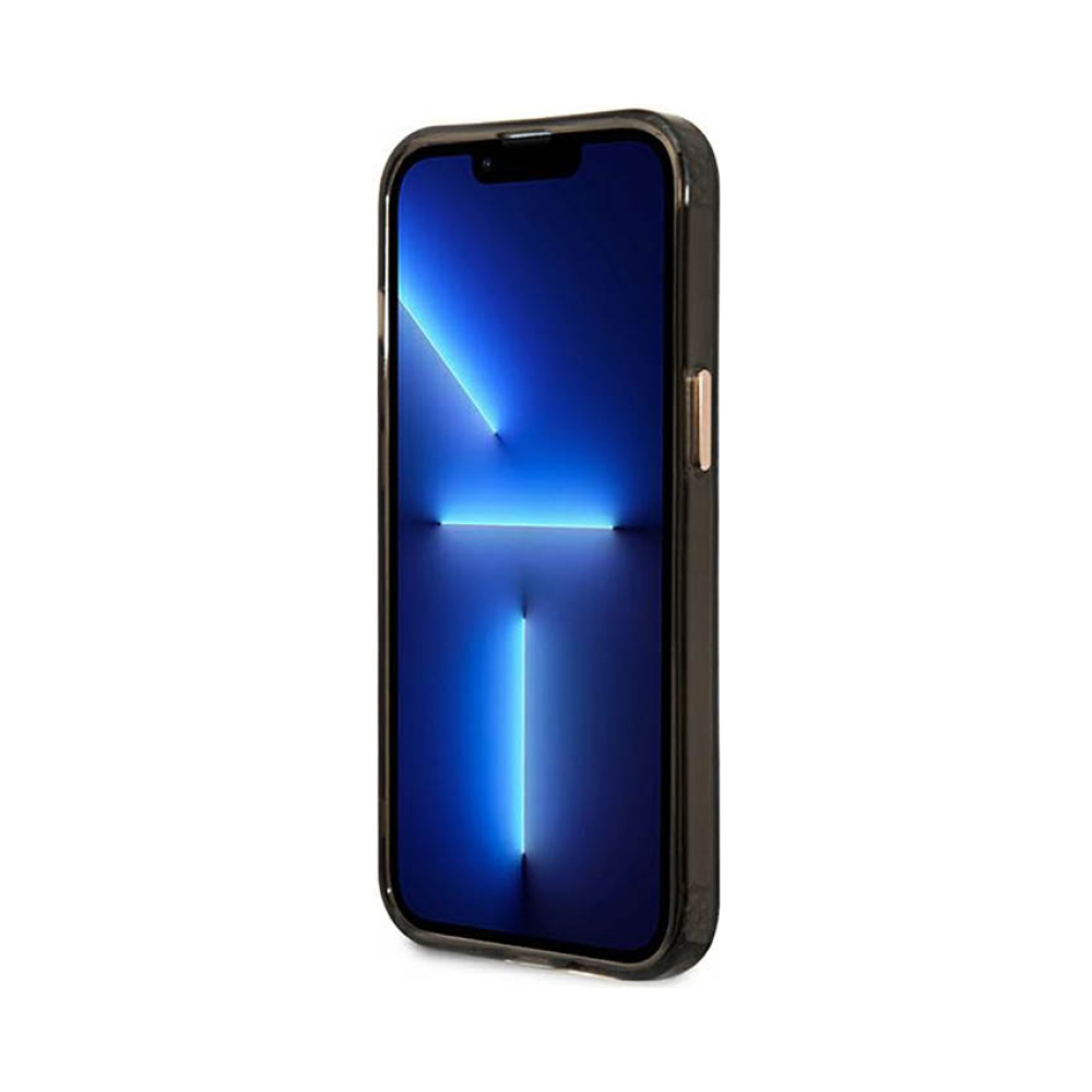 Coque iPhone 13 Pro Max Guess Gold Outline Translucent MagSafe noire — visuel 5