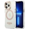 Coque iPhone 13 Pro Max Guess Metal Outline MagSafe transparente