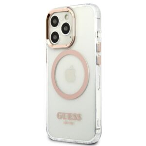 Coque iPhone 13 Pro Max Guess Metal Outline MagSafe transparente — visuel 2